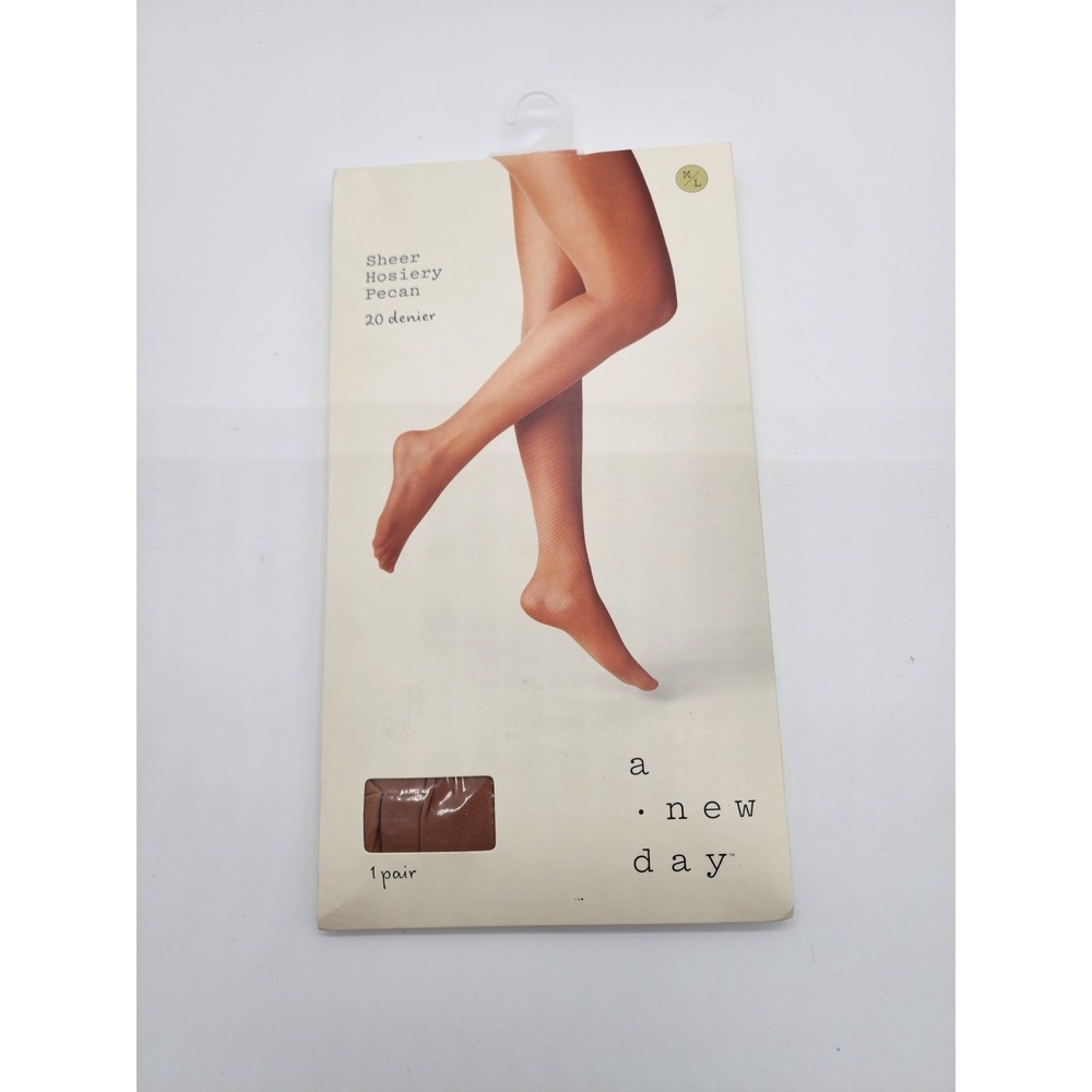NIB A New Day Sheer Hosiery Pecan M/L Pantyhose 20 Denier
